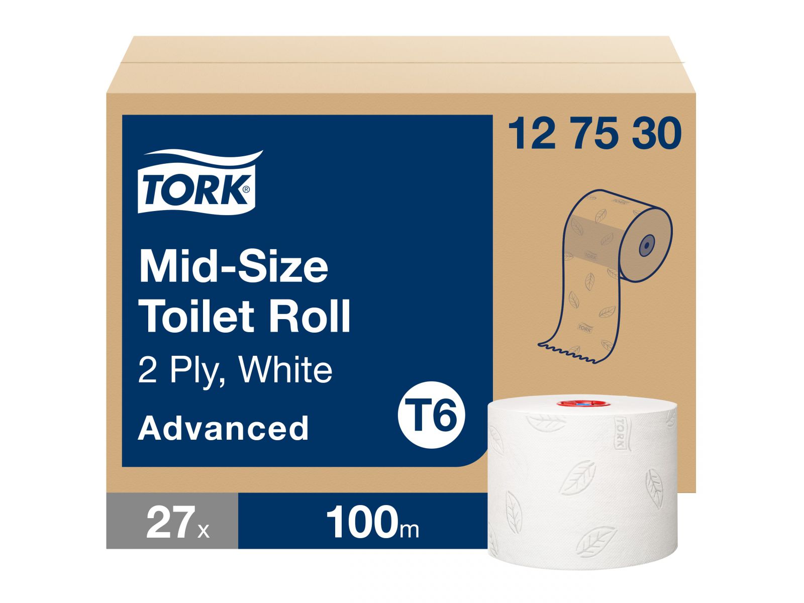 Papier toaletowy Tork 127530 Advanced T6 Mid-Size 27 rolek